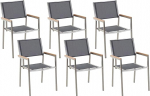 Grosseto Garden Chair Set of 6 Chairs Polyester/Stainless Steel Grey