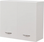 Shally Dogan Kitchen Wall Cabinet Wooden Wall Cabinet with Two Doors, 1 Shelf and 2 Compartments, Spacious and Sturdy Wall Cabinet, Dimensions: 80 x 32 x 72 cm (White)