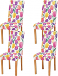 CHIFIGNO v&auml;rviline akvarell Tulip s&ouml;&ouml;gitooli katted, dekoratiivne Parson Chair Cover, komplekt 4, eemaldatav s&ouml;&ouml;gitool Slipcovers for Party, Home, Hotel