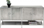 Kare Moonscape Design Sideboard, Silver Sideboard, Glass Sideboard, Modern Sideboard, H x W x D 80 x 155.5 x 42 cm