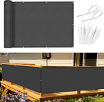 Sunnylaxx r&otilde;du privaatsusekraan, r&otilde;dukate, 100 x 600 cm, tuulekaitse, l&auml;bipaistmatu r&otilde;dukate, 160 g/m&sup2; pol&uuml;ester (PES), tuule- ja UV-kaitse, aasade ja kaablikinnitustega, antratsiitne toon