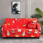 Odot Sofa &Uuml;berzug,Sofabezug Ecksofa,Couch &Uuml;berzug f&uuml;r 1/2/3/4 Sitzer,Stilvolles Weihnachtsthema Sofa &Uuml;berzug,Elastische sofabezug L Form rutschfest Sofaschoner,f&uuml;r Schm&uuml;cken (4-Sitzer,Pinguin)