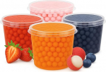 ONHA mullitee helmed komplekt - 4 pakend popping Boba puuviljahelmedega - puuviljased Tapioka helmed valmis serveerimiseks - maasikas, passioni, mustikas, lit&scaron;ee mullitee valmistamiseks
