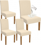 Granbest Premium veekindel s&ouml;&ouml;gitoa toolikatted, komplekt 4, Stretch High Back Chair Covers, Slipcover s&ouml;&ouml;gitoa jaoks, eemaldatav tooli kaitse bankett, k&ouml;&ouml;k, partei (komplekt 4, beež)