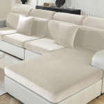 Ystyle diivanil istmepadja kate, Stretch, elastne sametist diivanil istmekate, mittelibisev, universaalne diivanikaitsja istmeala, pestav, diivanipadja kate, pingi kate (Chaise Lounge, beež)