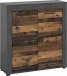 xonox.home Elutuba Jam Highboard Highboard Tall Chest of Drawers Elutuba Cabinet Tall Cupboard in Front Old Wood Nb. Body Matera Nb. Umbes 80 x 88 x 35 cm