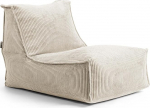 mokebo Bean Bag valmistatud Corduroy 'Der Gelassene', Bean Bag, Lounger v&otilde;i p&otilde;randapadi EPS helmedega t&auml;idisega, hubane ja hubane lamamistool elutuppa ja kasvuhoonesse beežis toonis.
