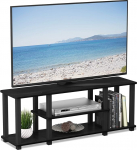 Furinno meelelahutuse/TV riiul erinevate riiulitega, Americano/Must, 29,72 x 111,25 x 41,15 cm, kandiline toru