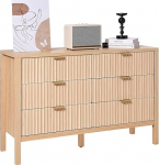 VEVOR kapp 6 soonikuga sahtlit ja l&uuml;kand- ja kallutuskaitsega, minimalistlik kaasaegne sahtli kapp organiseerija elutuppa magamistuppa esikusse (hele puit)