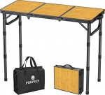 FUNYKICH kokkupandav laud 3 reguleeritava k&otilde;rgusega (26/48/70), kaasaskantav alumiiniumist grill-laud v&auml;ljas 87 x 40 cm, MDF-paneelid, kohvrilaua, multifunktsionaalne laud piknikuks, telkimiseks, r&otilde;dule