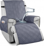 100% veekindel tugitooli kaitsja, tugitooli kaitsja tugitoolile, libisemiskindlad tugitooli visked, tiibtooli, 1-kohaline diivan viskega koos kotiga, tugitooli kate TV toolile (tumehall, Relax 58 cm)