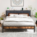 Polsterdatud voodi 140 x 200 cm Voodiraam &uuml;he voodi kaheinimesevoodi disainvoodi koos pealaega, eemaldatava voodipoolse riiuliga ja ergonoomilise pehmendusega seljatoega, voodiraam 140 x 200 cm.