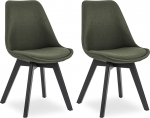 SalesFever Cleo s&ouml;&ouml;gitoa toolid, 2 tk komplekt | Roheline kate | N&ouml;&ouml;pidega tikand | Polsterdatud toolid moodsates v&auml;rvides | Mustad p&ouml;&ouml;gijalad | Retro disain
