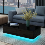 Moodne kohvilaud k&otilde;rgl&auml;ikega elutoa m&ouml;&ouml;bel 4 sahtlit Diivanilaud Kohvilaud K&otilde;rvallaud 95 x 60 x 31 cm