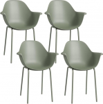 Outsunny Aiatoolid 4 ilmastikukindla plastikust aiatoolide komplekt koos k&auml;etoe seljatoega Patio tool kuni 120 kg kandev&otilde;ime aiam&ouml;&ouml;bel tagahoovi, aeda, r&otilde;dule roheline