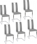 OHMG S&ouml;&ouml;gitoolid 6-st komplektist Skandinaavia s&ouml;&ouml;gitoolid K&ouml;&ouml;gitooli Kunstnahast Retro kontoritool Riietusruumide &otilde;hutaja s&ouml;&ouml;gituppa elutuppa k&ouml;&ouml;ki kontorisse