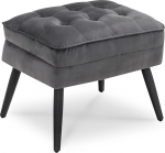 MCombo Padded Stool, Footrest, Velvet Cover, Ottoman Dressing Table with Metal Legs, Elegant Stool for Living Room, Bedroom, Square 37 x 40 cm, 7278 (Grey)