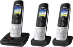 Panasonic KX-TGH7 juhtmeta telefon, must/h&otilde;bedane