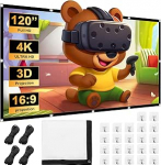 Ekraaniprojektor 120 tolli 16:9 HD kokkupandav projektoriekraan Lihtne rippuv filmiekraan konksude ja k&ouml;itega V&auml;litingimustes kasutatav filmiprojektsiooniekraan kodukino telkimiseks