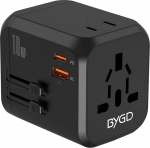 BYGD reisiadapter maailmas, universaalne pistikupesa adapter 3 USB-pordi ja AC, reisipistikupesa adapter rahvusvaheliselt USA-le, Euroopale, Suurbritanniale, Aasiale jne.