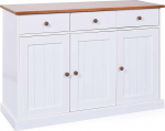 Sideboard Dresser"Westerland 4.2", white fronts, sepia brown top and handles, 2 drawers.