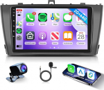 2G + 64G traadita Carplay Android autoradio 2 DIN Toyota Avensis 3 T27 2008-2015 9-tolline puuteekraaniga autoraadio Android auto navigatsiooniga GPS WiFi peeglilink Bluetooth FM/RDS USB/EQ/SWC tagumine vaade
