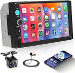 Rimoody Autoradio 2 DIN koos iOS/Android Mirror Link Bluetooth Hands-Free Kit 7-tolline puuteekraaniga autoraadio Double DIN koos Bluetooth FM-raadio USB/AUX/TF roolijuhtimiss&uuml;steemiga Tagurduskaamera