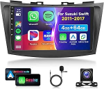 4G & 64G 9-tolline autoraadio Suzuki Swift 2011-2017 koos Carplay Android Car Wireless, 1280 x 720, Android 13, puuteekraaniga Bluetooth RDS/FM raadio, WiFi Navi/AHD tagurduskaamera