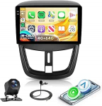 4G + 64G Rimoody Android Autoradio Peugeot 207 2006-2015 9-tolline puuteekraaniga traadita Carplay 207 autoraadio koos Android auto navigatsiooniga GPS peeglilink Bluetooth WiFi FM/RDS/EQ SWC tagantvaate kaameraga