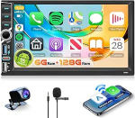 Hodozzy 8 Core 6G + 128G Android Car Radio 2 Din traadita Carplay Android autoga, 7-tolline IPS puuteekraaniga autoraadio koos Sat Nav, WLAN, EQ, Bluetooth, Mirror Link, SWC, FM/RDS, USB Type C + tagurdamine