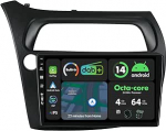 KECONSING [4G + 64G] IPS 9-tolline Android 14 autoraadio Honda Civic 2006-2011 koos Navi Octa Core'iga [sisseehitatud DAB+/CarPlay/Android Car/DSP/GPS/Bluetooth 5.0/WLAN/USB