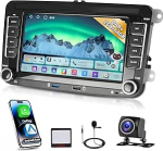 DAB 2+64G autoraadio VW Golf Tiguan Touran Passat Polo Skoda Caddy Seat traadita Carplay/Androidiga auto, Motorsi 7-tolline Android 13 puuteekraaniga GPS-navigatsioon/WiFi/FM/RDS/SWC/Canbus/BT/EQ