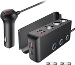 OOWOLF Sigaretis&uuml;&uuml;taja Splitter QC 3.0 180 W 12 V/24 V, l&uuml;liti toiteadapteri autolaadija, 3 DC pesa Splitter 4 USB pesa auto jagur nutitelefoni, tahvelarvuti, GPS, satelliitnavigatsiooni jaoks