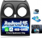 Qualcomm 8 Cores 4G+ 64G Android 15 autoraadio Nissan Qashqai J10 2006-2016 CarPlay traadita Android auto 9-tolline IPS puuteekraan GPS Bluetooth 5.1 DSP WiFi tagurduskaamera AHD SWC