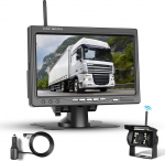 Podofo traadita tagantvaate kaamera komplekt HD 1080P 7-tolline monitor koos traadita tagantvaate kaameraga haagisele, RV, veoautole, autole, bussile, IP68 veekindel, &ouml;ine n&auml;gemine, BSD, 12V-36V