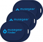Musegear Key Finder Mini koos Bluetooth rakendusega, v&otilde;tmeotsija valjult mobiiltelefonile, tumesinine, 3 tk, iOS & Android, v&otilde;tmeotsinguga