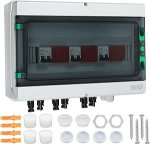 &Uuml;lelaine kaitse PV DC 32A 1000V piksekaitse kaitsel&uuml;liti IP65 veekindel 3 rida 18 moodulit p&auml;ikesepaneelide &uuml;henduskarp