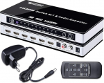 Tendak HDMI Switch HDMI Switch 4K HDMI Splitter HDMI 5 kuni 1 koos SPDIF ja L / R audio ekstraktoriga koos kaugjuhtimispuldiga toetab Arc HDMI 1.4