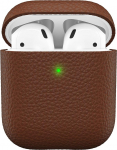 Keybudz Artisan nahast kaitsekott Apple AirPods &uuml;mbris, &uuml;mbris, ehtne nahk, k&otilde;rvaklappide k&otilde;rvaklappide tarvikud, pruunikas