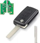 Heart Horse 3 nuppu Key Shell kaugjuhtimispult 433 MHz ID46 kiibiga Peugeot 107 307 308 Partner Citroen C2 C3 C4 PCF7961 Enne 2011 CE0536 Remote Key (Signal Ask Key Blade HU83)