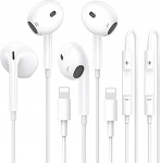 2 pakki iPhone k&otilde;rvaklappe, juhtmega Apple MFi sertifitseeritud juhtmega k&otilde;rvaklapid, sisseehitatud mikrofon ja helitugevuse reguleerimine, mis &uuml;hilduvad iPhone 14/13/SE/12/11/XR/8/7/XS-ga.