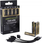LoopEnergy Pro AAA 1125 laetav USB-C aku AAA 1,5 V 1125 mWh (750 mAh) Li-Ion, 4 tk, kiirlaadimine USB-C &uuml;henduse kaudu umbes 2 tunniga, 4 tk, AAA, 1 kaabel USB -A kuni 4 x