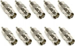 BW&reg; 10 x BNC Female to RCA Phono Male Plug Adapter - CCTV to Composite Video