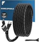 Kaablivoolikute komplekt - 2 x 12 m spiraalvoolikud (l&auml;bim&otilde;&otilde;t 8 mm ja 10 mm), paindlik kaabli kaitsevoolik kaablijuhtimiseks ja organiseerimiseks, sisaldab 10 kaablisidet, must