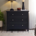 Julian Bowen Maine Wide 3 Drawer Chest of Drawers, Anthracite, Composite Wood, One Size