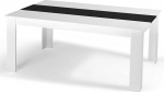 IDMarket - Georgia Rectangular Dining Table for 8 Seater White and Black 160 x 90 cm