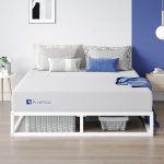 Avenco Bettgestell Metallbett 90 x 190 cm Bettgestelle Bett mit Metall Lattenrost 157cm Leichte Montage Stauraum unter dem Bett Wei&szlig;