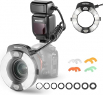 NEEWER RF1-S Macro Flash Ring Flash Light for Sony Camera 76W GN15 5600K TTL Lighting 1-1/128 Output Front/Rear Curtain Sync Colour Gel Lens Adapter Rings for Macro Photography Studio Photos