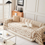LRUPVEG Boho Sofa Cover Mit Quasten Moderne Geometrische Jacquard M&ouml;bel Couch Protector F&uuml;r 2 3 4 Sitz Sofa Set Waschbar Haustier Slipcover F&uuml;r Schlafzimmer Wohnzimmer(Khaki,70 * 165in)