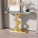 EpuzeR Console Table for Hallway or Living Room, Modern Sofa Table, Hallway Table, Narrow, Console, 80/100/120 x 30 x 78 cm, Easy Assembly (Colour: Gold 2, Size: 120 cm)